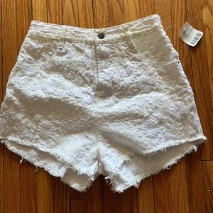 Free People High-waisted Embroidered Shorts Size 26 NWT